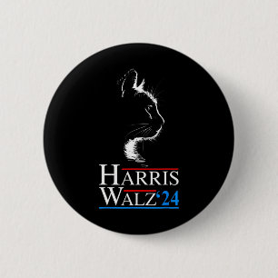 Waltz 2024 Wahl Funny Cat Kamala Harris Tim WA Button