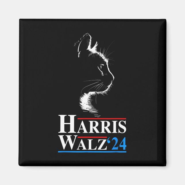 Waltz 2024 Wahl Funny Cat Kamala Harris Tim Wa Magnet (Vorne)