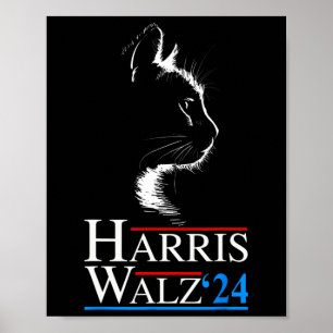 Waltz 2024 Wahl Funny Cat Kamala Harris Tim WA Poster