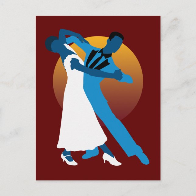 Waltz Dancing Lovers Postkarte (Vorderseite)