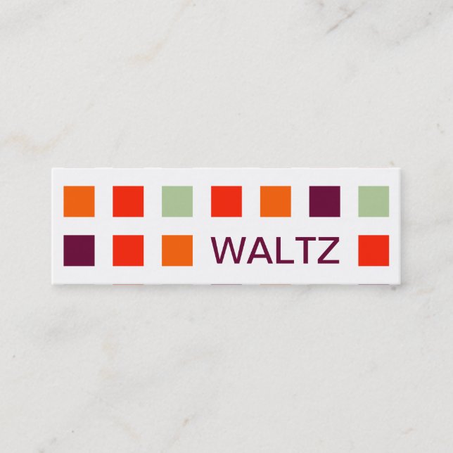 WALTZ (Mod Quadrate) Mini Visitenkarte (Vorderseite)