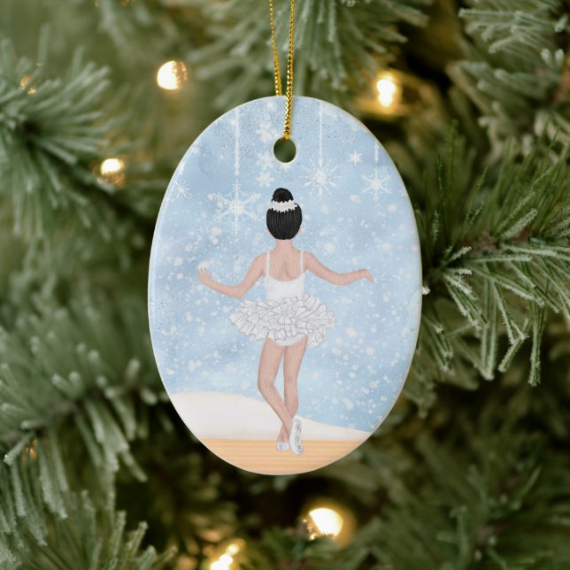 Waltz von Snowflakes Nutcracker Ballett Weihnachte Keramik Ornament (Baum)