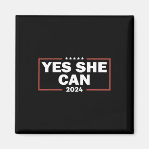 Waltz Yes She Can 2024 Wahl wählen Kamala Harris Magnet