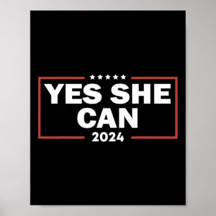Waltz Yes She Can 2024 Wahl wählen Kamala Harris Poster