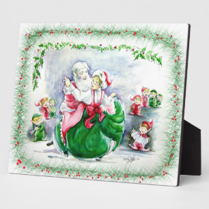 Waltzing Père Noël & Mme Claus Plaque