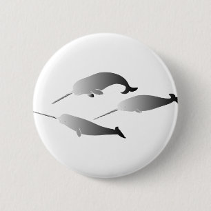 Walwale narwal narwhale Einhornsporttauchen Button