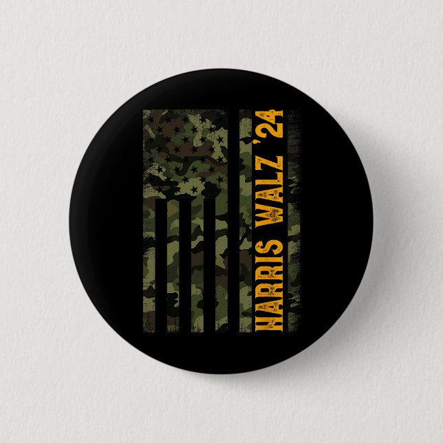 Walz 2024 Camouflage Kamala Button (Vorderseite)