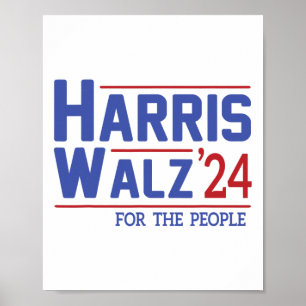 Walz 2024 Präsident Amerikanische Flagge Kamala Ha Poster