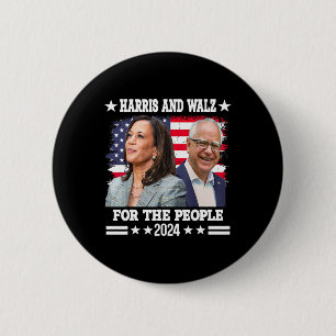 Walz 2024 Wahl Kamala Harris Tim Waltz Button