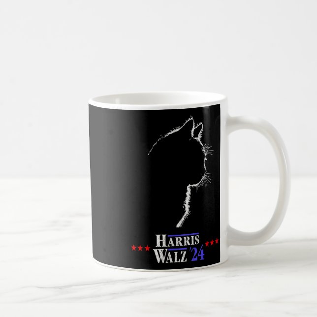Walz Shirt Cat Ladys for Harris Kamala Walz Shirt Kaffeetasse (Rechts)