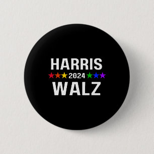 WaLzheimer 2024 Lgbtq Gay Pride Rainbow Kamala Har Button