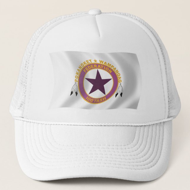 Wampanoag Stamm Flag Hat Truckerkappe (Vorderseite)