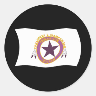 Wampanoag-Stammes-Flaggenaufkleber Runder Aufkleber