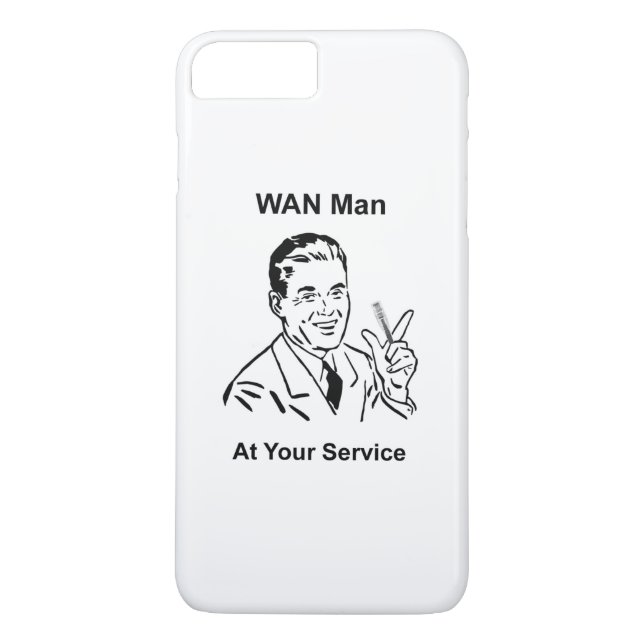 WAN-Mann in Ihrem Service Retro Tech Case-Mate iPhone Hülle (Rückseite)