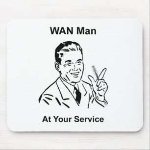 WAN-Mann in Ihrem Service Retro Tech Mousepad