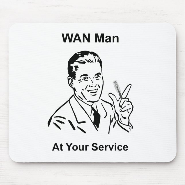 WAN-Mann in Ihrem Service Retro Tech Mousepad (Vorne)