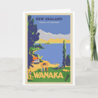 Wanaka, New Zealand Vintage Travel Poster