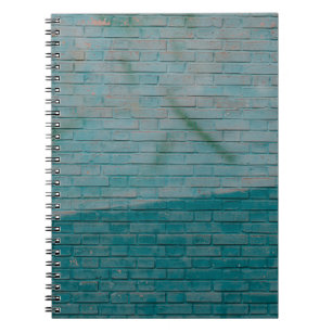 Wand aus blauem und weißem Backstein Notizblock
