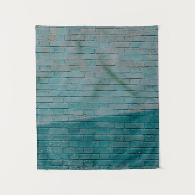 Wand aus blauem und weißem Backstein Wandteppich (Vorderseite)