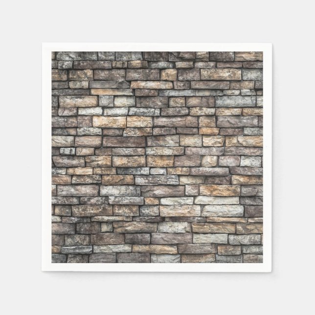 Wand aus grauen Fliesen Serviette (Vorderseite)