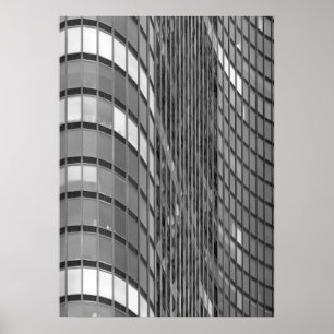 Wand aus Stahl und Glas, modern Poster