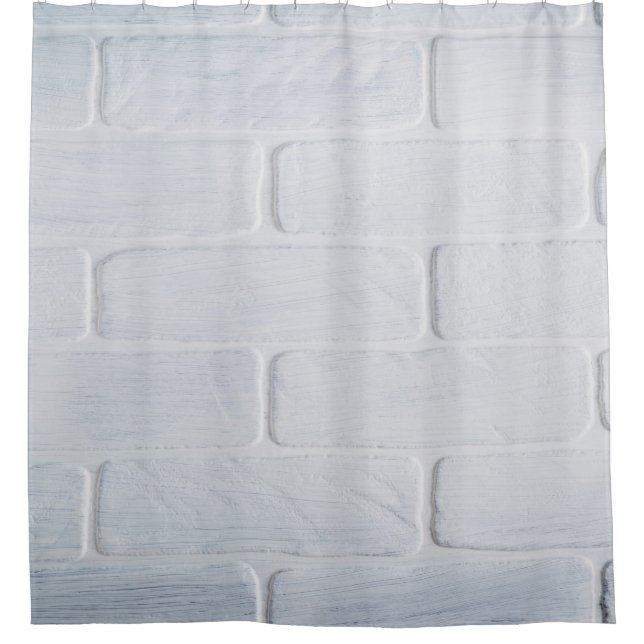 Wand aus Textil, weiß Duschvorhang (Vorderseite)