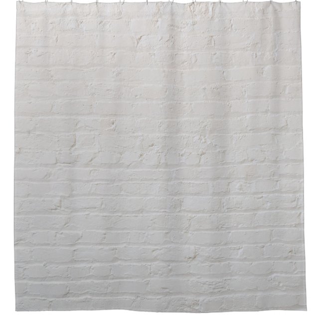 Wand aus weißem Backstein Duschvorhang (Vorderseite)