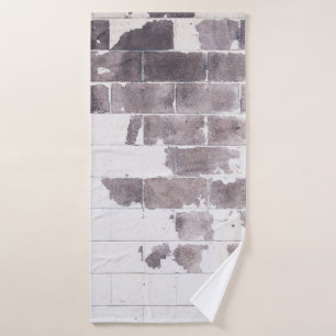 Wand aus weißem und braunem Beton Badehandtuch