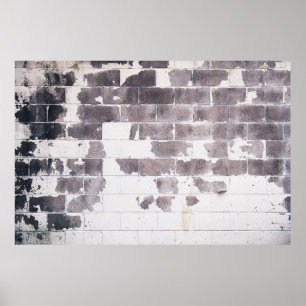 Wand aus weißem und braunem Beton Poster