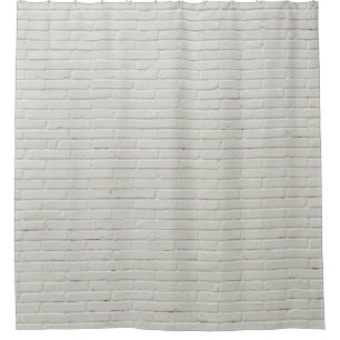 Wand aus weißen Ziegeln Wand Duschvorhang