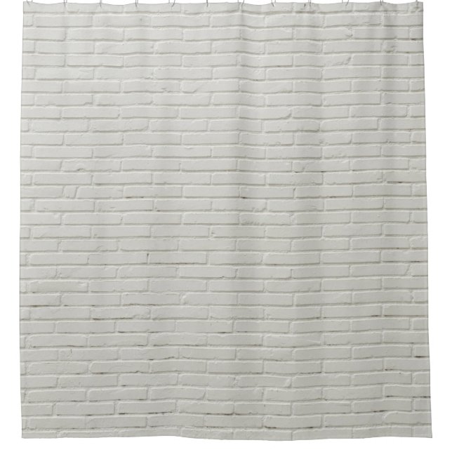 Wand aus weißen Ziegeln Wand Duschvorhang (Vorderseite)
