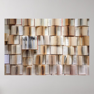 Wand der Bücher dekoriert Poster