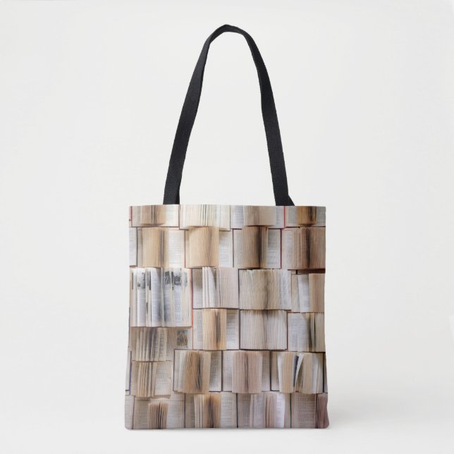 Wand der Bücher dekoriert Tasche (Vorderseite)