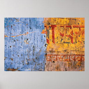 Wand gemalt Graffiti devanagari Poster