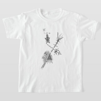 Wand Schwarz Weiß Abstrakte Stammes-Tattoo-Kunst T-Shirt