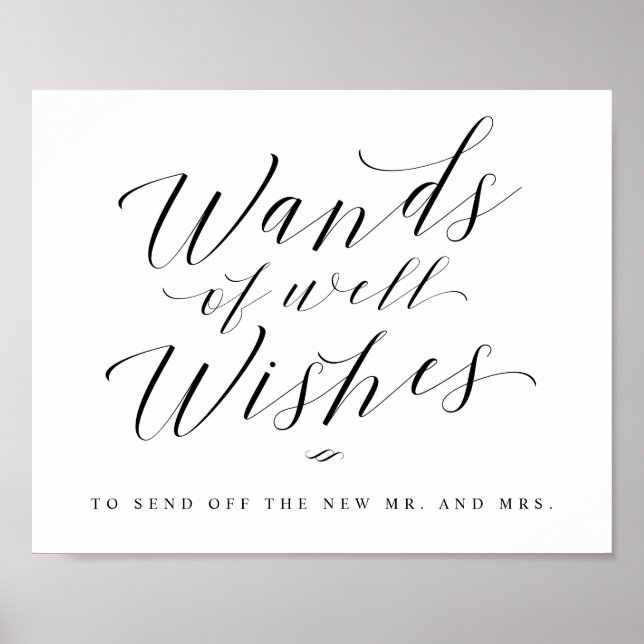 Wand Streamers senden kalligraphisches Hochzeitsze Poster (Vorne)