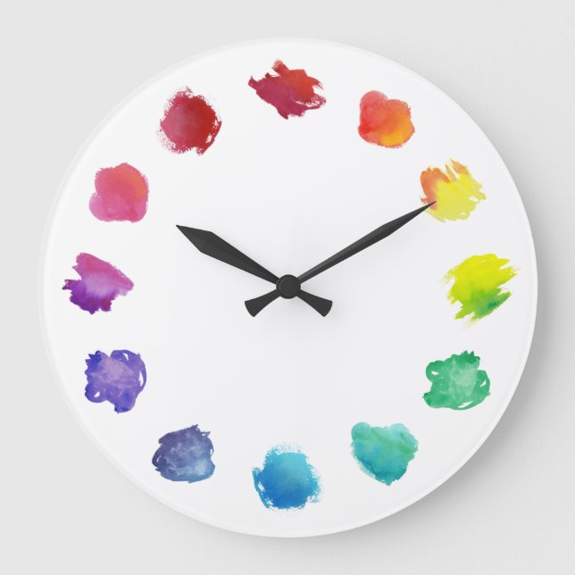 Wand-Uhr der Artist-Wasserfarbe Große Wanduhr (Vorderseite)