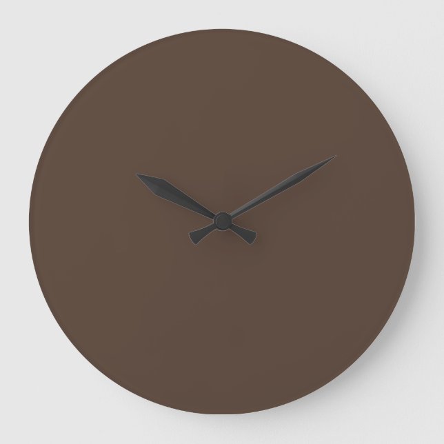 Wand-Uhr mit fester Farbe - Dunkelbraun Große Wanduhr (Vorderseite)