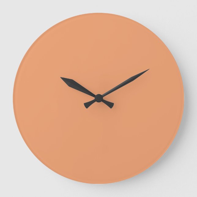 Wand-Uhr mit fester Farbe - Korallenpfirsichfarben Große Wanduhr (Vorderseite)
