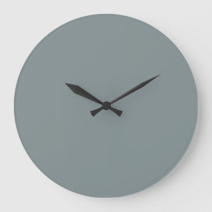 Wand-Uhr mit fester Farbe - Metallgrau Große Wanduhr