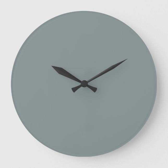 Wand-Uhr mit fester Farbe - Metallgrau Große Wanduhr (Vorderseite)
