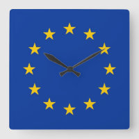 Wand-Uhr mit Flagge der europäischen Gewerkschaft