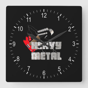 Wand-Uhr mit hohem Metallquadrat Quadratische Wanduhr