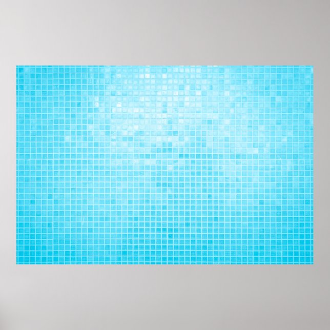 Wand- und Fußbodenfliesen aus blauer Keramik, abst Poster (Vorne)