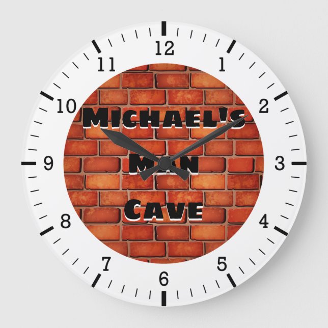 Wand-Wand-Man-Höhle Acryl-Uhr Große Wanduhr (Vorderseite)