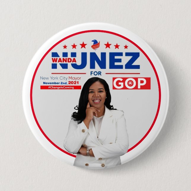 Wanda Nunez für den Bürgermeister von NYC Button (Vorderseite)