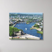 Wandbild deutsches Eck in Koblenz
