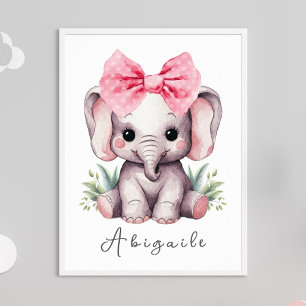 Wandbild für Babyelefanten-Kinderzimmer - Namensdr Poster