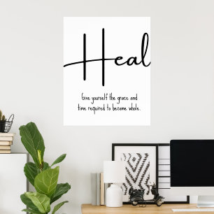 Wandbild mit inspirierendem Zitat Heal Poster