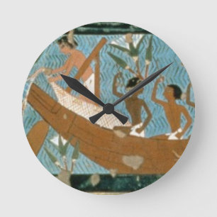 Wandbild vom Grab von Ipuy, Thebes, depic Runde Wanduhr